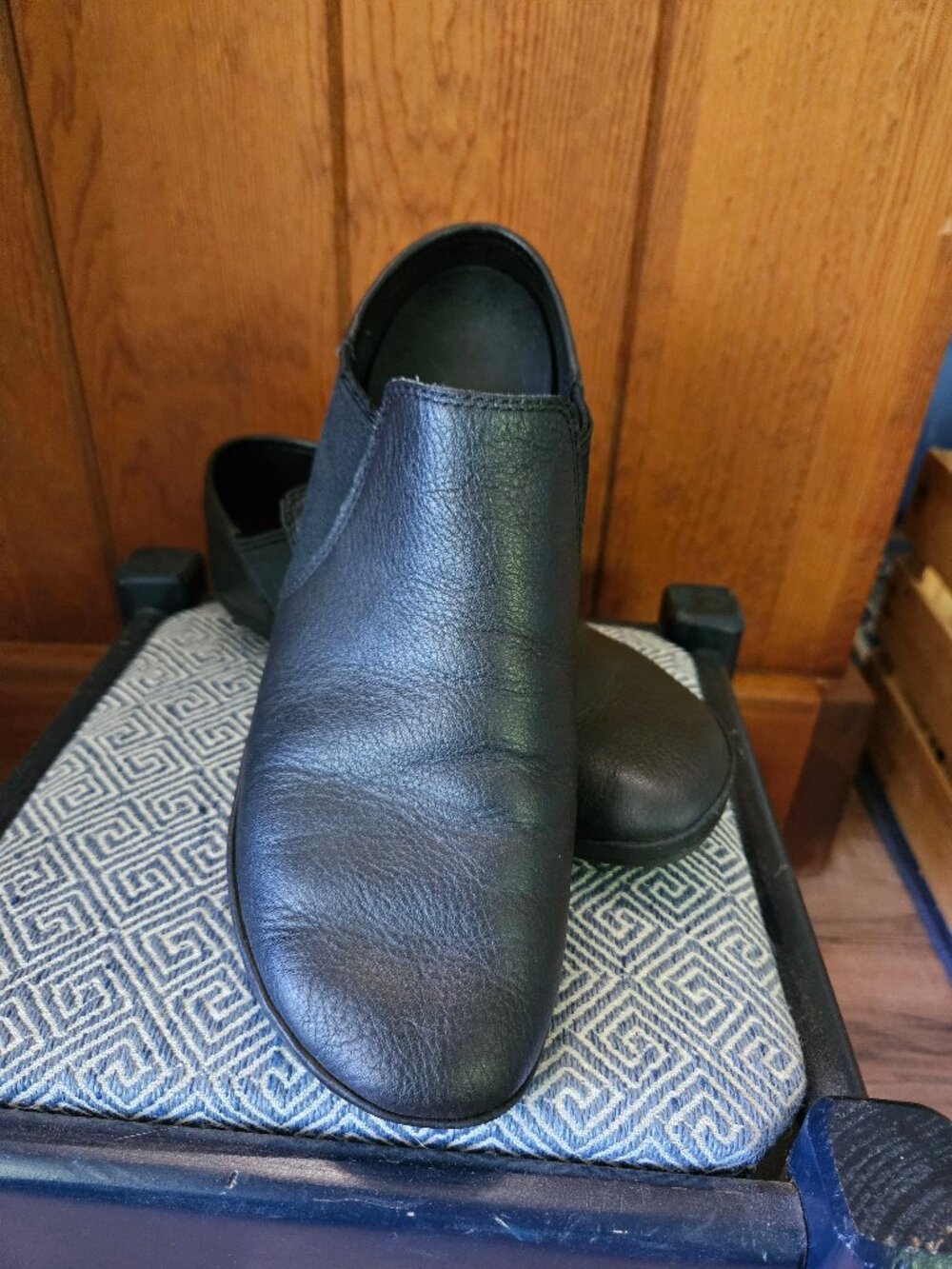 Camper Girl Black Leather Slip-Ons, Size 40, Great Condition!